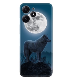 Xiaomi Poco M6 Pro 5G Kılıf Desenli Silikon Platinium Series Moon Wolf 1820