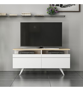 BERLİN TV ÜNİTESİ 120CM TV ÜNİTESİ BEYAZ - SAFİR MEŞE