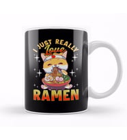 Kawaii Cat I Just Really Love Ramen Anime Kitty Kupa Bardak Porselen