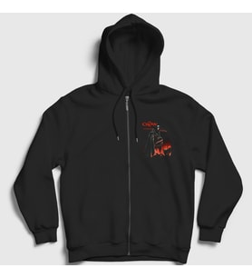 Presmono Unisex Siyah The Crow Eric Draven Rain Fermuarlı Kapüşonlu Sweatshirt 440453tt