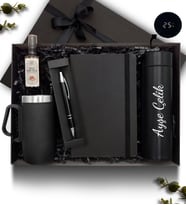 Kişiye Özel 500 ML Dereceli Termos & Bardak Termos & Defter & Kolonya & Kalem Hediye Seti
