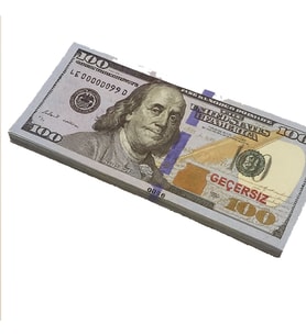 Geçersiz 100 Dolar Görünümlü Şaka Parası – 1 Deste (50 Adet)  Oyun, Film, Düğün ve Klip Çekimi İçin (Karışık)