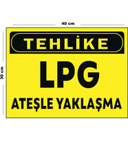 Metal Tehlike Lpg Ateşle Yaklaşma 30 cm x 40 cm A3 Büyüklüğünde Uyarı Levhası Yönlendirme Tabelası