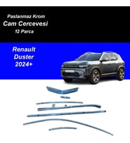 Renault Duster Cam Çıtası Komple Set Çerçevesi Kromu Nikelajı 2024 Sonrası