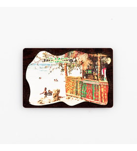 Jamaika Temalı Deri Magnet Ahşap Tabaka (Karışık)