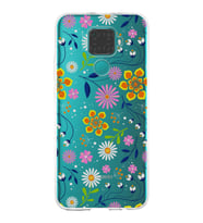 Huawei Mate 30 Lite Uyumlu Kapak Flowers Tasarımlı Şeffaf Silikon Kılıf