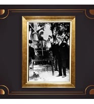 Özel Seri Paspartulu Çerçeveli Atatürk Tablo l350 (Gold)