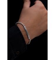 Erkek Gümüş Bileklik - Boncuk Zincir Omega 4 Model Gümüş Bileklik