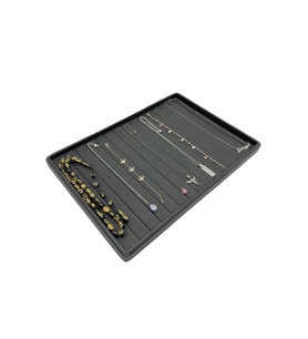 Tesbih Bileklik Kolye Tablası Siyah Deri