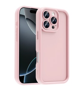 Apple iPhone 16 Pro Max Kılıf Kamera Korumalı Kalın Kenarlı Viera Silikon Case (Pembe)