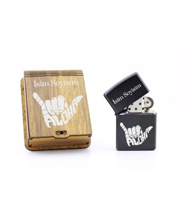 Kişiye Özel Zippo Tarzı Benzinli Metal Çakmak - Aloha Temalı