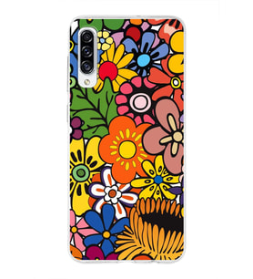 PrintiFy Samsung Galaxy A30s ile Uyumlu 1mm Slim Fit Retro Colors 2 Baskılı Şeffaf  Kılıf
