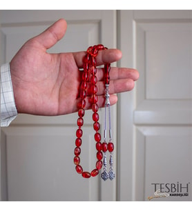Fıçı Model Sıkma Kehribar Tesbih tsb0216