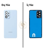 Samsung A33 Mavi Arka Kapak Arka Cam Batarya Kapağı Lazer Kesim Kapak Pil Kapağı Back Cover