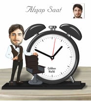 Kişiye Özel Ahşap Saat-Berber Erkek-1