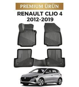 Renault Clio 4 2012–2019 Uyumlu 3D Oto Paspas Premium