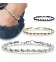Moncuk Design Rope Halat Çelik Zincir Bileklik 6mm 3351CZB2D8