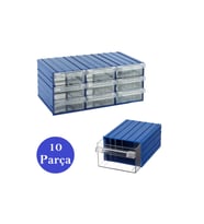 Şeffaf Çekmeceli Avadanlık Parça Kutusu 10'lu 110x120x62 mm