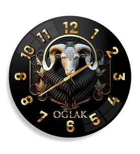 Oğlak Burcu Cam Saat - 40 cm