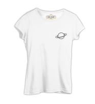 Saturn Logo Beyaz Kadın Tshirt