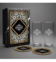 Premium Rakı Seti – İsmine Özel 2’li Bardağıyla – Premium Kutuda – Dayıya Hediye