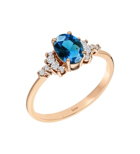 Sirius Pırlanta ve London Blue Topaz Taşlı İlayda Yüzük 0747R0026