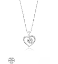 SWAROVSKİ TAŞLI  ZİRCONİA KALP 925 AYAR GÜMÜŞ KOLYE