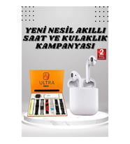 Mey İthalat® 7 Kordonlu Akıllı Saat Ve 2.Nesil Kulaklık Yüksek Ses Kaliteli Uzun Pil Ömrü