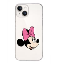 Apple iPhone 14 Uyumlu Kapak Minnie Mouse Tasarımlı Şeffaf Silikon Kılıf