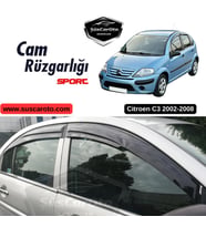 Citroen C3 2002-2008 Uyumlu Mugen Cam Rüzgarlığı Seti Piano Black 4'lü İthal