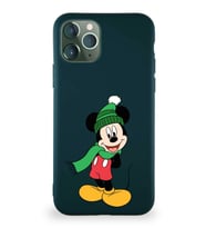 Apple iPhone 11 Pro Soft Premier Kapak Mickey Mouse-G Tasarımlı Silikon Kılıf - Yeşil (Şeffaf)