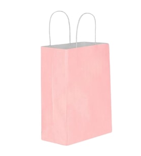 Burgu Saplı Açık Pembe Kağıt Çanta 32x40x12cm 50 ADET