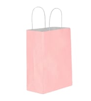 Burgu Saplı Açık Pembe Kağıt Çanta 32x40x12cm 50 ADET