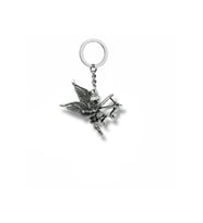 İskelet Eros Figürlü Unisex Metal Anahtarlık – Gotik Aşk ve Karanlık Romantizm Temalı Aksesuar