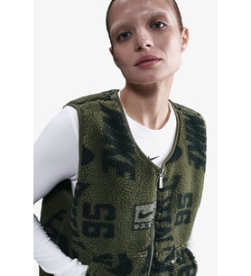 Nike Sportswear Fleece Sherpa Winterized Reversible Sythetic Fill Full-Zip Çift Traflı Kadın Peluş Sentetik Dolgu Yelek Yeşil