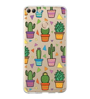 PrintiFy Huawei Y9 2018 ile Uyumlu 1mm Slim Fit Water Color 4 Baskılı Şeffaf  Kılıf