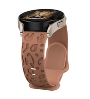 Movetime MT42X MT46X MT43A Amazfit GTS Bip 20mm Kordon Leopar Desen Yumuşak Sili (KAHVE)