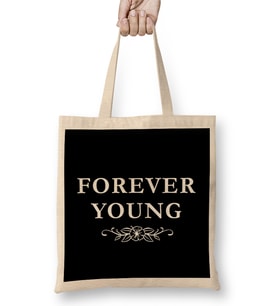 Forever Young Slogan Bez Çanta Uzun Saplı