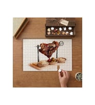 Çevirme Et ve Soslar Tasarımı 240 parça Ahşap Puzzle Ahşap Kutuda MP01723