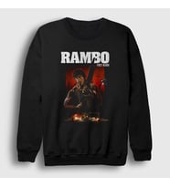 Presmono Unisex Siyah First Blood Film Rambo Sweatshirt 249177tt