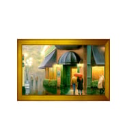 Manzara Temalı Kanvas Tablo 80 x 110 cm Gold Çerçeve