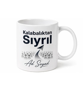 İsme Özel Kalabalıktan Sıyrıl Yazılı Baskılı Porselen Kupa Bardak Hediye