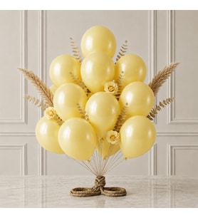 Sarı Renk Lateks Metalik Balon (30 cm) - 12 Adet