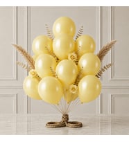Sarı Renk Lateks Metalik Balon (30 cm) - 12 Adet