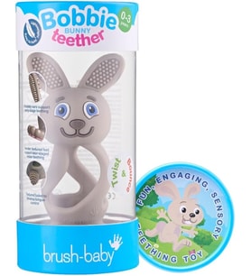 Bobbie Tavşan 3D Diş Kaşıyıcı, Cappuccino Renk, BPA İçermez