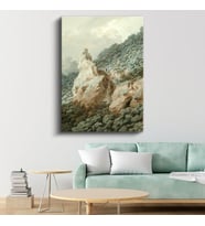 J.M.W. Turner - Tepe Üzerindeki Kale Kalıntıları Kanvas Tablo