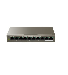 TENDA 10port 102w FULL PoE TEF1110P-8-102W 10/100/ 2x1000 Yönetilemez Switch Masaüstü