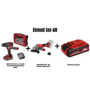 Einhell Set-68(Einhell Drabeli Akülü matkap+Akülü Avuç Taşlama+3AH Batarya ve Şarj Cihazı)