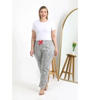 Kadın Pamuklu Büyük Beden Alt Pijama Gri