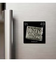 Indium (İndiyum) Elementi – Buzdolap Magneti – 9x9 cm
